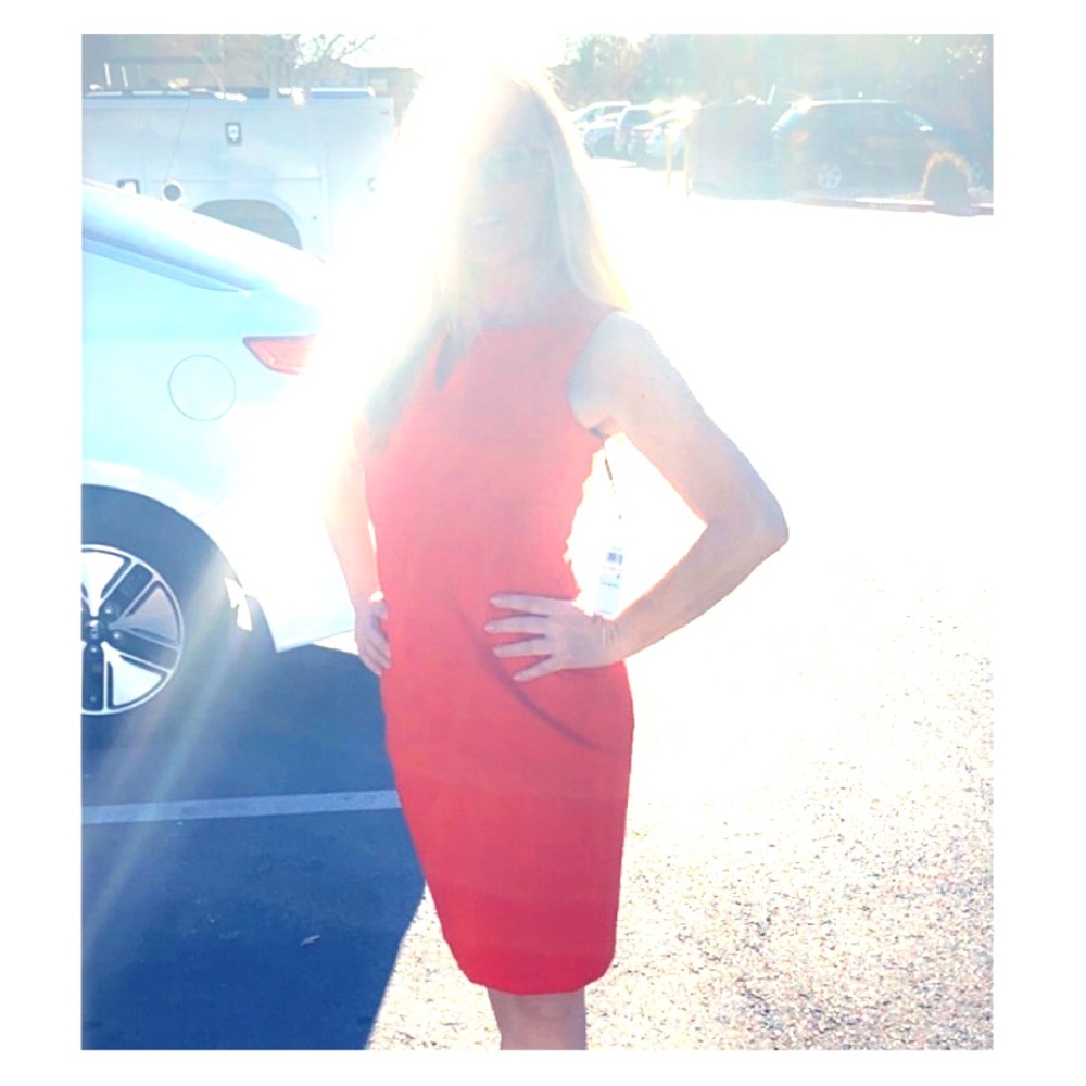 HOT RED! Calvin Klein curvy, sheath dress! Tags!